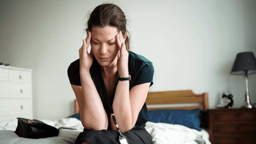 Kvinna med fatigue